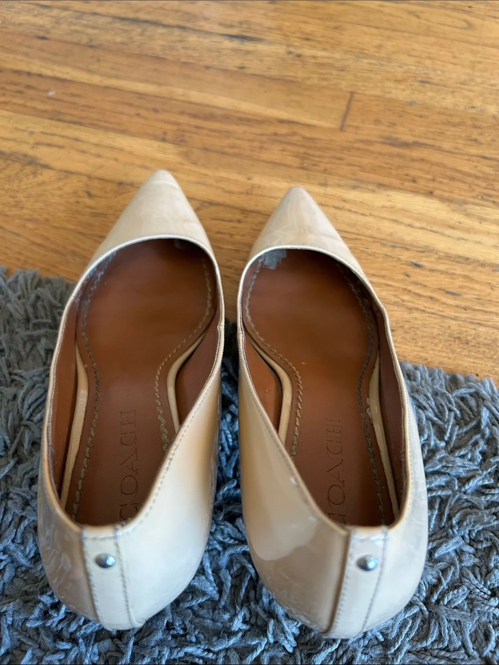 Coach FG1479 Beechwood Patent Leather Pointed Toe Pumps Size 7.5